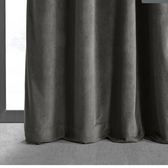 Exclusive Fabrics Signature Blackout Velvet Grommet Curtain Panel - Picture 4 of 10